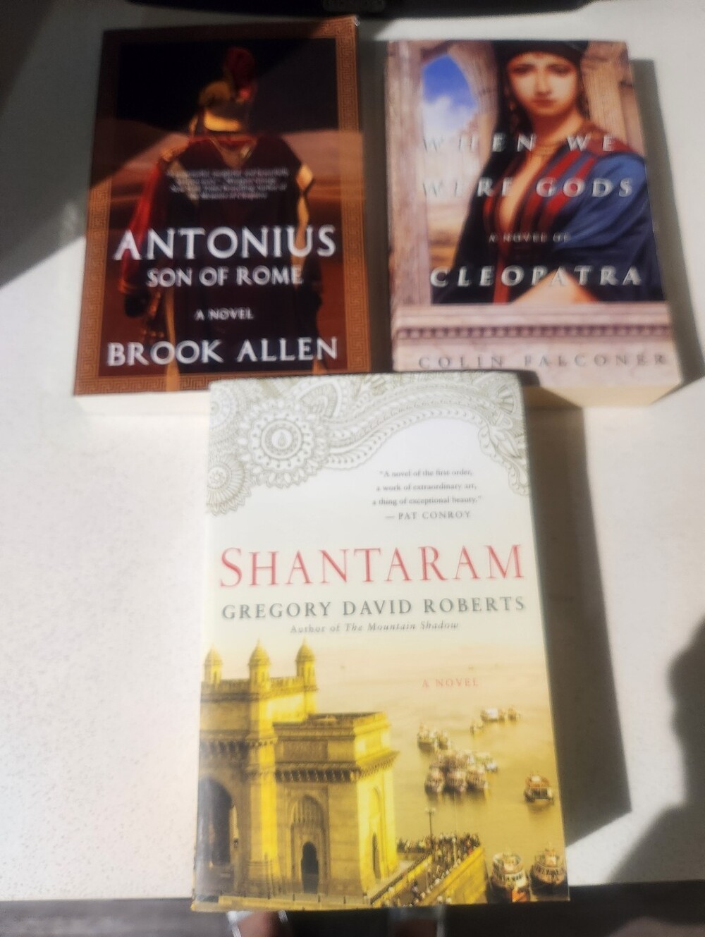 3 Books Shantaram, When We Were Gods & Antonius Son of Rome